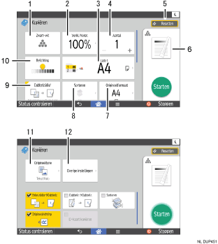 Afbeelding van bedieningspaneel