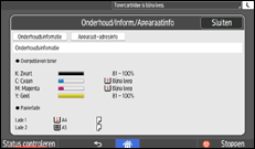 Afbeelding van bedieningspaneel