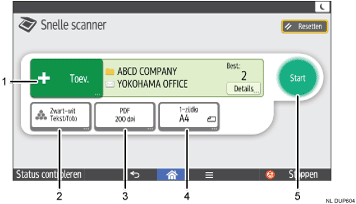 Afbeelding van het bedieningspaneel