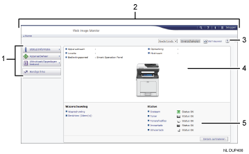 Schermafbeelding van internetbrowser (afbeelding met genummerde items)