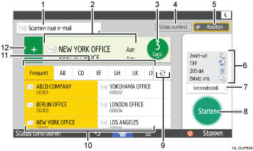Afbeelding van bedieningspaneel