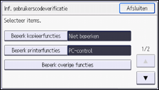Afbeelding van bedieningspaneel
