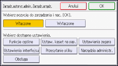 Ilustracja ekranu panela operacyjnego