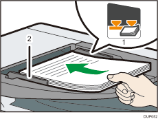 Ilustracja automatycznego podajnika dokumentów opatrzona numerowanymi odnośnikami