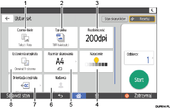 Ilustracja ekranu panela operacyjnego