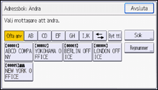 Bild av användarpanelens skärm
