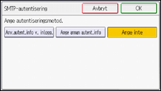Bild av användarpanelens skärm