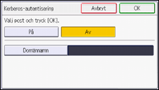 Bild av användarpanelens skärm