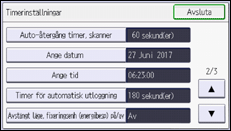 Bild av användarpanelens skärm
