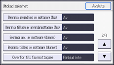 Bild av användarpanelens skärm