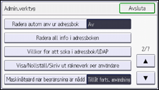 Bild av användarpanelens skärm