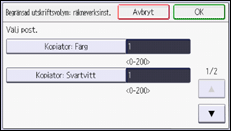 Bild av användarpanelens skärm