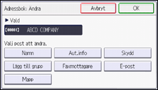 Bild av användarpanelens skärm