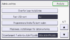 Bild av användarpanelens skärm