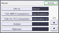 Bild av användarpanelens skärm