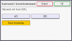 Bild av användarpanelens skärm