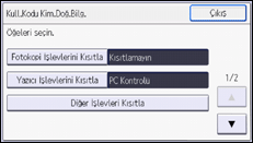 İşlem paneli ekran çizimi