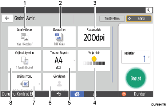 İşlem paneli ekran çizimi