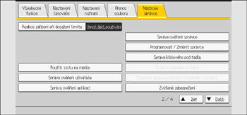 Ilustrace displeje ovládacího panelu