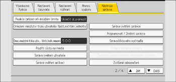 Ilustrace ovládacího panelu