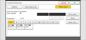 Ilustración de la pantalla del panel de mandos