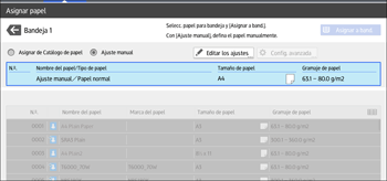 Ilustración de la pantalla del panel de mandos