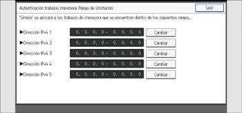 Ilustración de la pantalla del panel de mandos