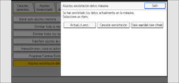 Ilustración de la pantalla del panel de mandos