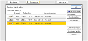 Ilustración de la pantalla del panel de mandos