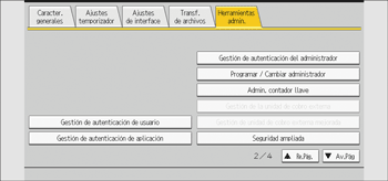 Ilustración de la pantalla del panel de mandos
