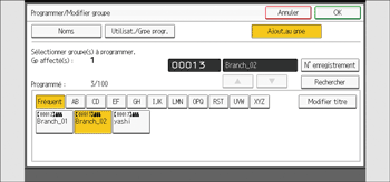 Illustration de l'écran du panneau de commande