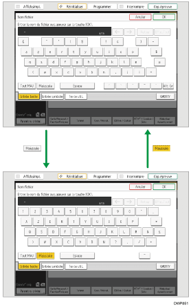 Illustration des touches