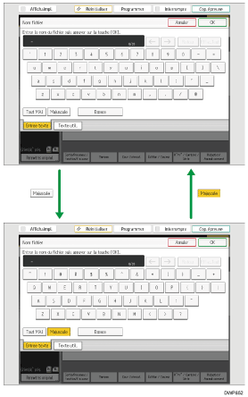 Illustration des touches