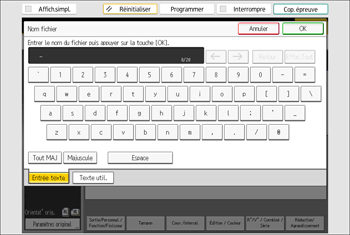 Illustration de l'écran du panneau de commande
