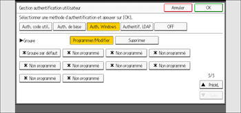 Illustration de l'écran du panneau de commande