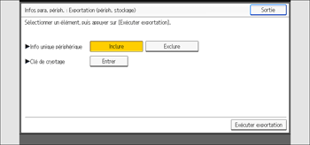 Illustration de l'écran du panneau de commande