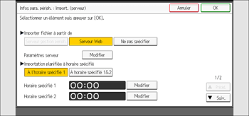 Illustration de l'écran du panneau de commande
