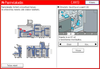 A kezelőpanel ismertetése