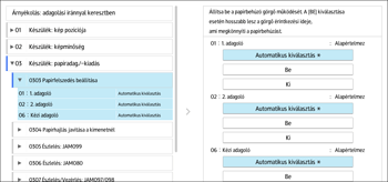 A kezelőpanel ismertetése