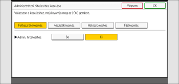 A kezelőpanel ismertetése