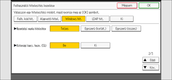A kezelőpanel ismertetése