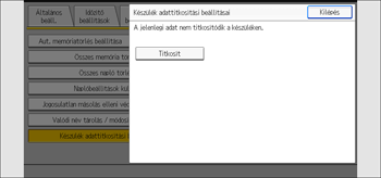 A kezelőpanel ismertetése