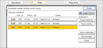 A kezelőpanel ismertetése
