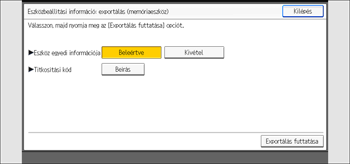 A kezelőpanel ismertetése
