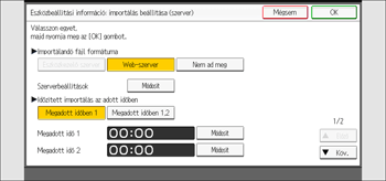 A kezelőpanel ismertetése