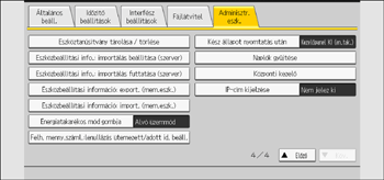 A kezelőpanel ismertetése