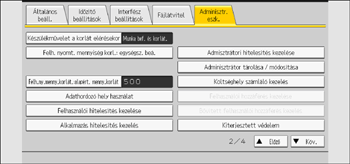 A kezelőpanel ismertetése