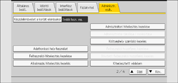 A kezelőpanel ismertetése