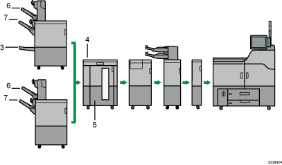 Illustrazione numerata vassoio di uscita