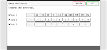 Illustrazione della schermata sul pannello di controllo
